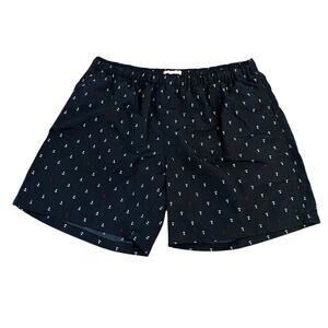 Rioman Men's Swim Trunks Medium Blue Nautical Anchors Preppy Inner Mesh Lining